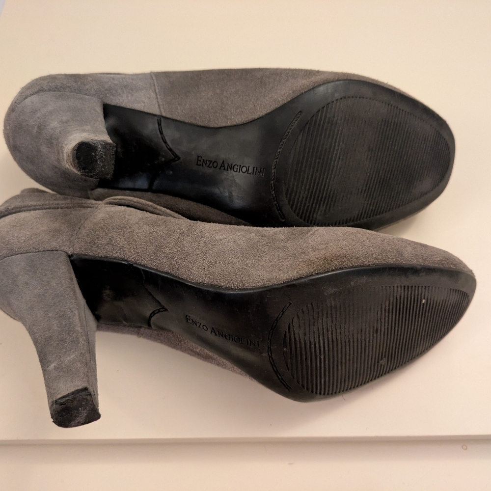 Gray Suede Ankle Booties - Picture 4 of 4
